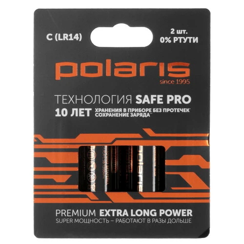 Батарейки POLARIS PB LR14 (C) PREMIUM щелочные,