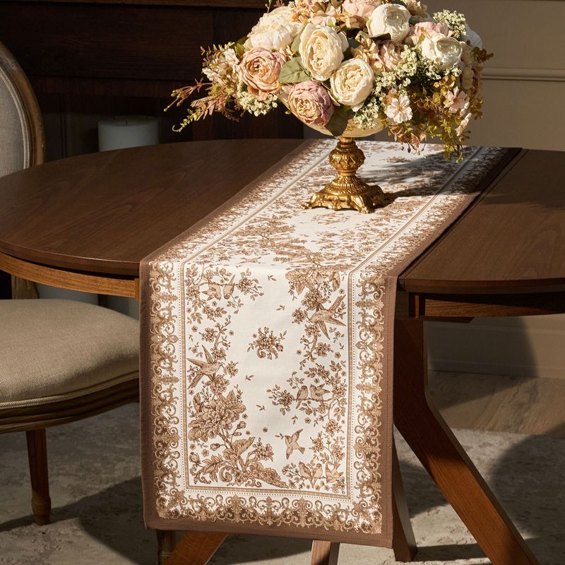 Дорожка на стол 850-754-3 "ROYAL GARDEN" (40*146см белый ) хлопок, твилл пропитка