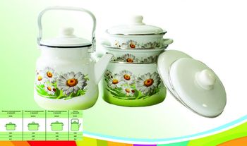 Набор "Ромашковое поле" 2-3075/6 (3к.: 2/3/4л. чайник 3,5л.) Маг
