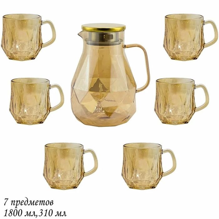 Набор д/сока 589-017 (кувшин 1,9л., 6 кружек 350мл.) (подар. уп.)