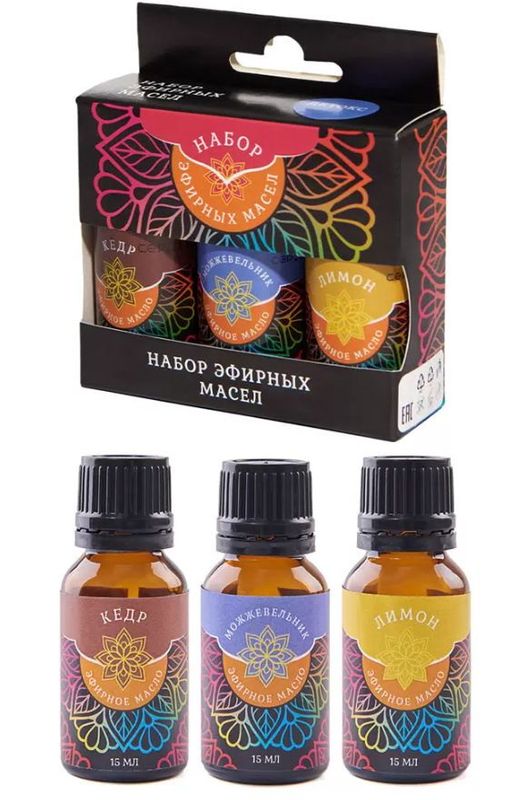 Набор масел эфирных Б70502 "Детокс" (кедр, лимон, можжевельник) 3*15мл. Е