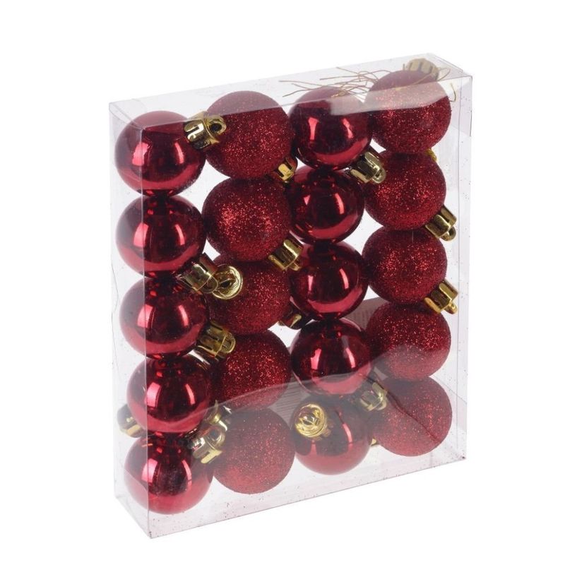 Шары (набор 20шт.) d3см. 722871 "Снежок вишневый" Р