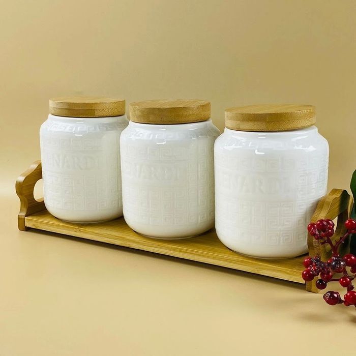 Набор банок 140-131 BAMBOO (3шт.*0,34л.) на подставке (подар.уп.)