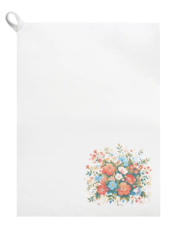 Коврик д/бани и сауны Б042022 "Красавица-весна" (30*40см) войлок белый Е