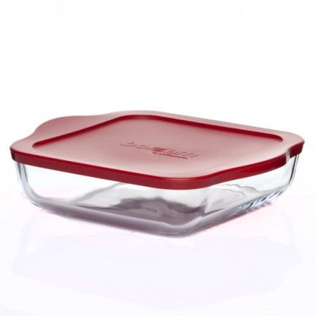 Лоток д/СВЧ 2,0л. 59034К квадр. с крышк. (22*22 см.)(1093249) Турция