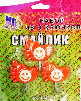 Крючок 3рожк. УЛЫБКА самокл. в блистере 3226 Д