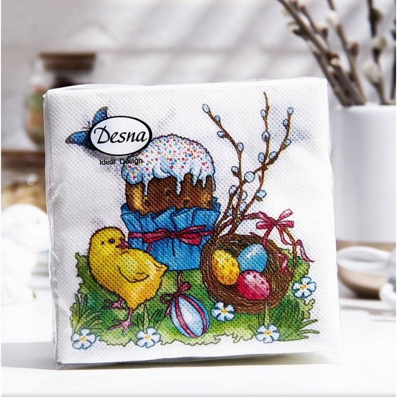 Салфетки бумажные 1сл. Design 31931 (24*24см.) 40шт."Пасха" РБ