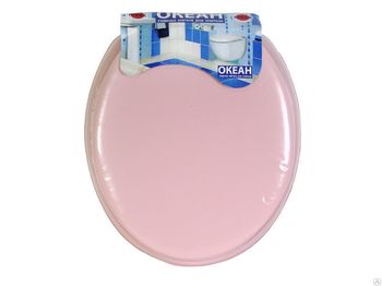 Сиденье д/унитаза "ОКЕАН" б/рис. (розовое) мягкое Нов.