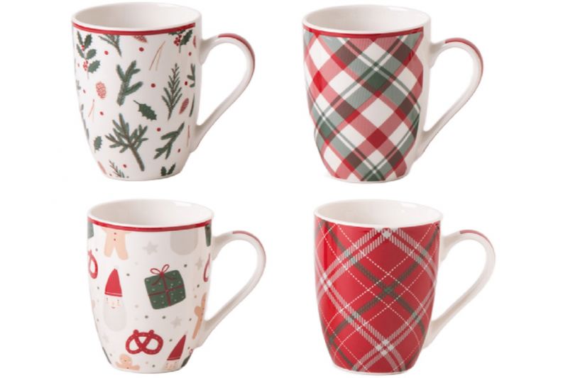 Набор кружек JEWEL ПС0078-22 "Уют" 4шт.*340мл. Новый год (подар.уп.)