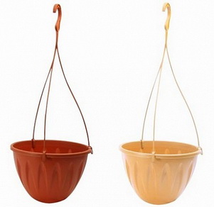 Кашпо АЛИЦИЯ подвесн. 5,0л. d25см. с подд. КН3116БГ (Белая Глина)