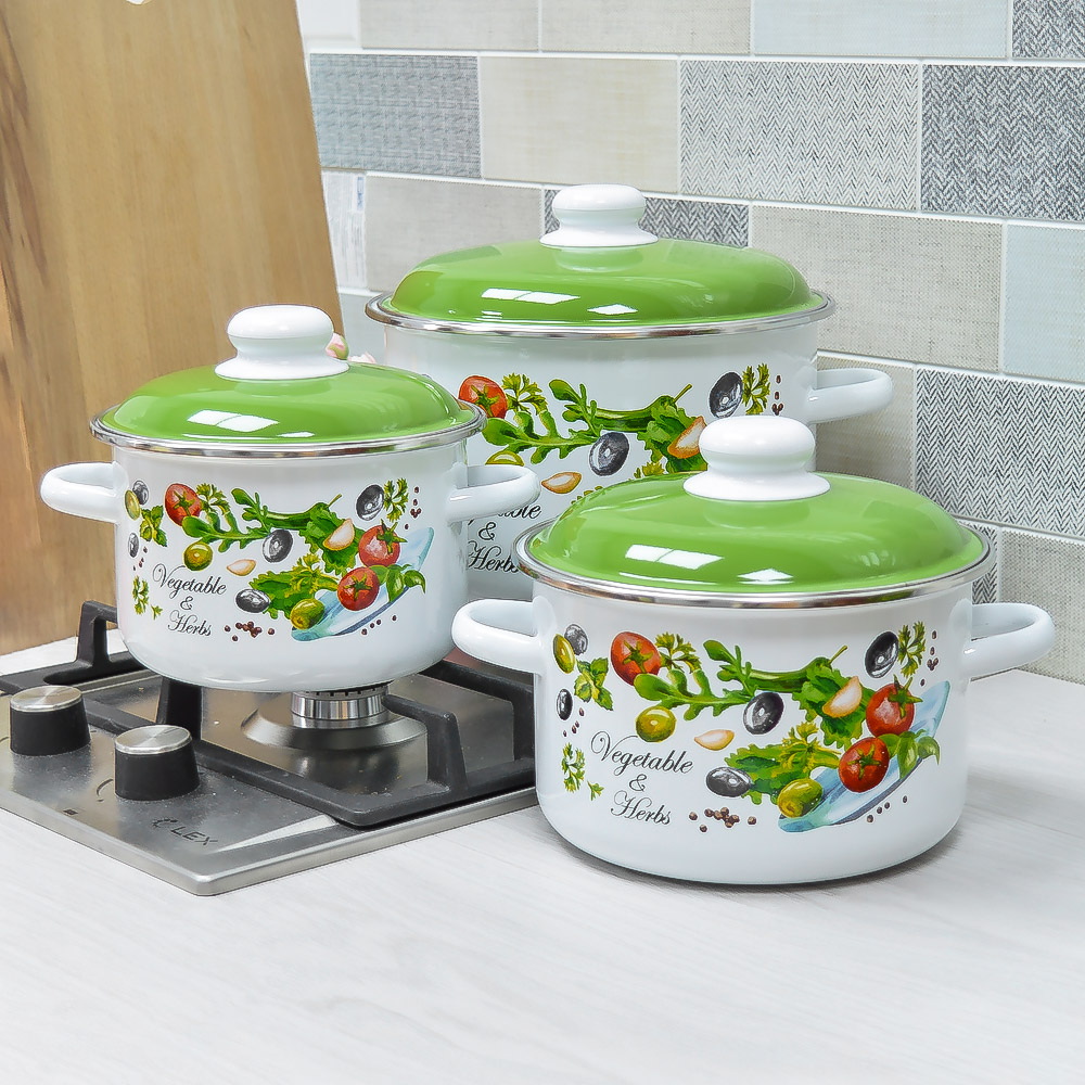 Набор №02 "Овощи и травы" 6КВ021М (3к.: 2/3/4л) белоснежн. Чер