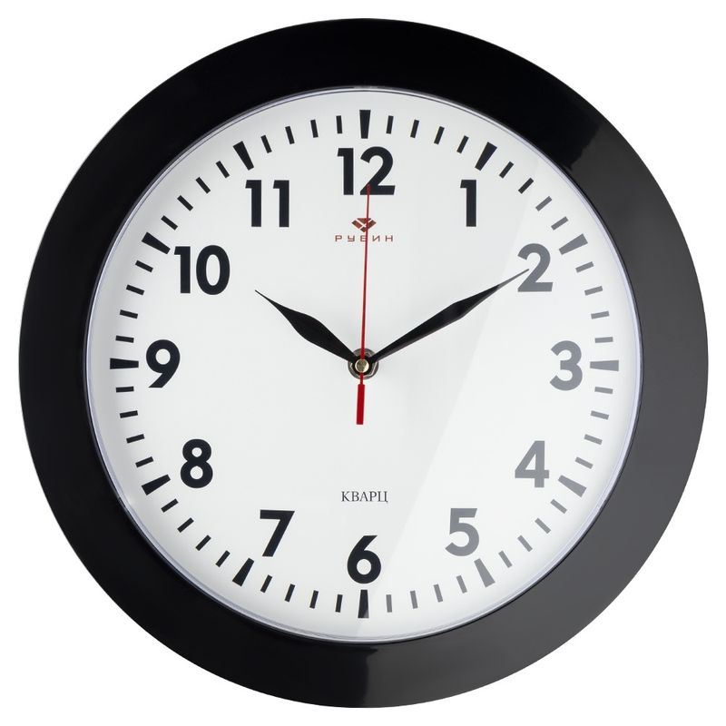 Часы настенные 3125-002 "Рубин" (d=31см) черный "Классика"