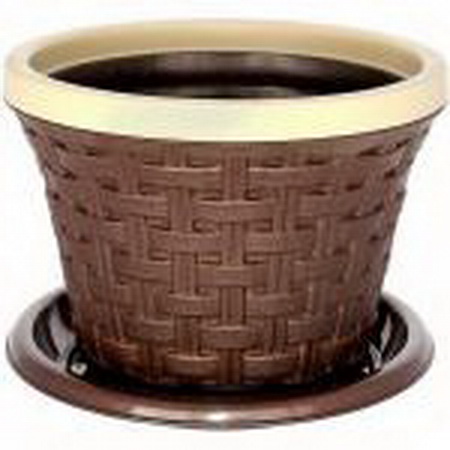 Кашпо ШАТО  8,0л. d25см. h20см КН3039КР (коричневый ротанг)