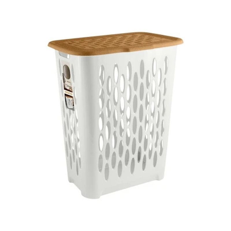 Корзина д/белья 37 л.  Keeplex Wood ПЦ1801 (42,2*29*51,5см.) с откидной крышкой