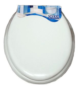 Сиденье д/унитаза "ОКЕАН" б/рис. (белое) мягкое Нов.