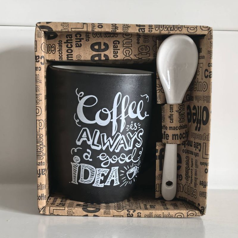 Кружка Бочка с ложкой "Кофейное созвездие" R03H/3737 001532 340мл. (КС)