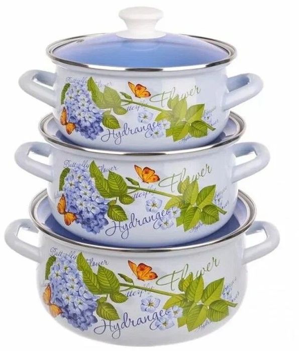 Набор 1с112 "Голубая гортензия" (3к.:л.) Чер