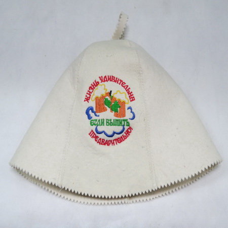 Шапка д/бани "Панама" Б45401 фетр белый Е