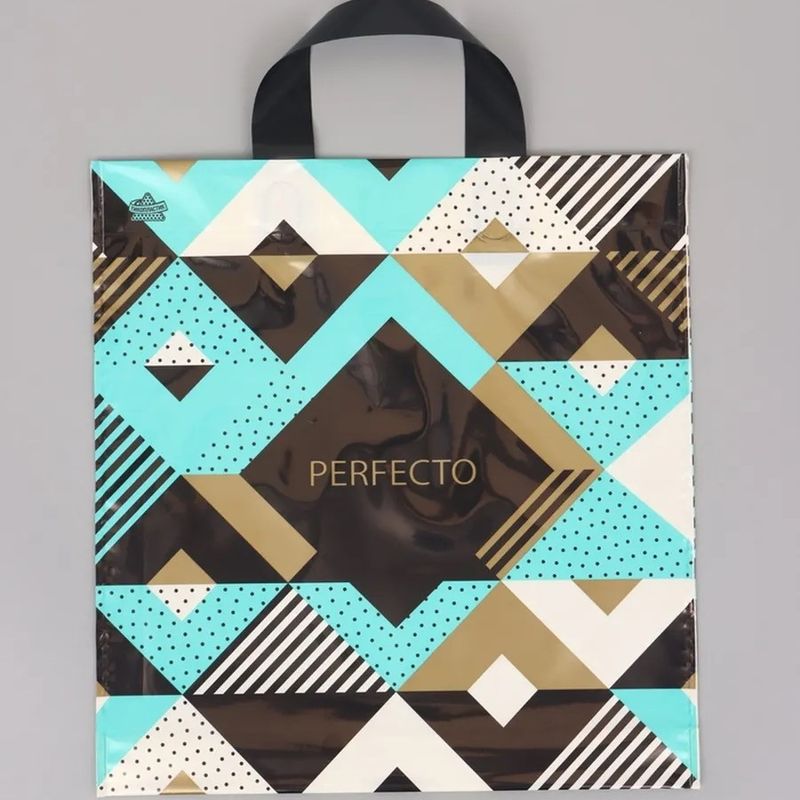 Пакет (петлевая руч.) 350*310мм. Перфекто Ромбэ ментоловый 303392 Т-П