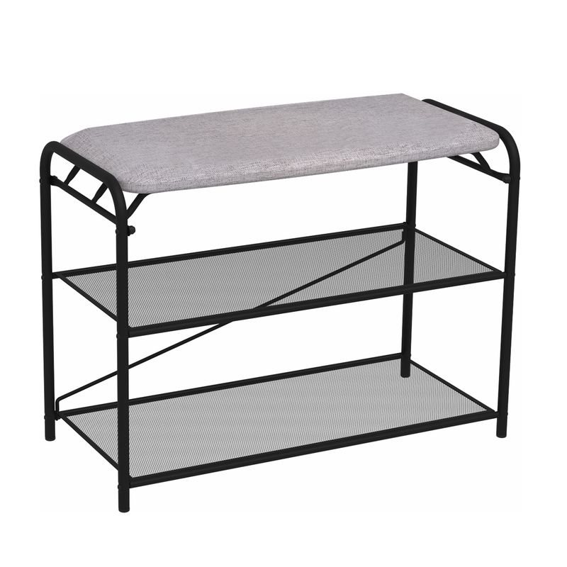 Этажерка д/обуви 2ярусн. "Гранада 23" с сиденьем ПДОГ23С/ПДОГ23СНБК  Ч (650*300*500мм.) (Черный) (ЗМ