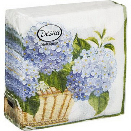 Салфетки бумажные 1сл. Design 28168 (25*25см.) 40шт. "Гортензия" РБ
