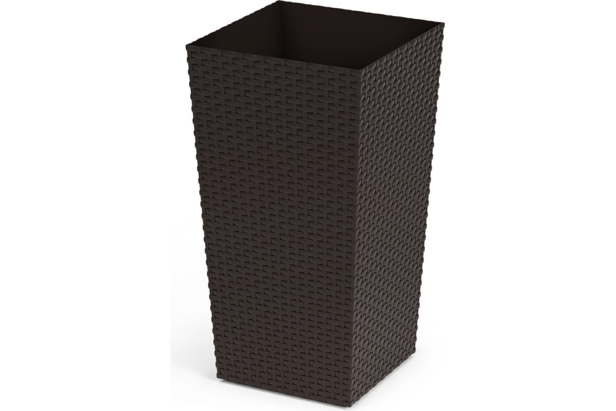 Кашпо напольное "Ротанг" со встав. (285*270*515мм.) М8849 мокко