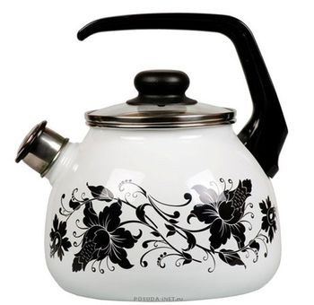 Чайник 2,0л."Tango" 1RА12 Vitross со свист. (белоснежн.) Чер