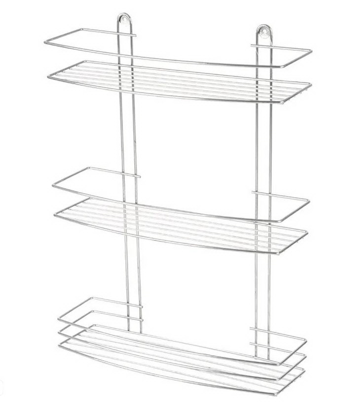 Полка д/ванной 3-х ярусная LECCO 310864 (47*35*13см) Скр.