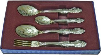 Набор столов.прибор. "Тройка" (18пр.) СН-18ХНТП2/1 с худ.росп. (М3) П