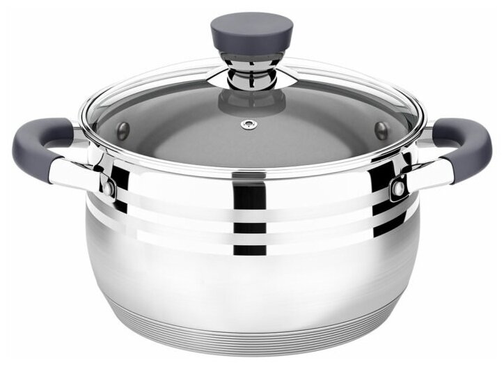 Кастрюля LARA LR02-474 6,5л. Mercury (нерж. ст/кр.)