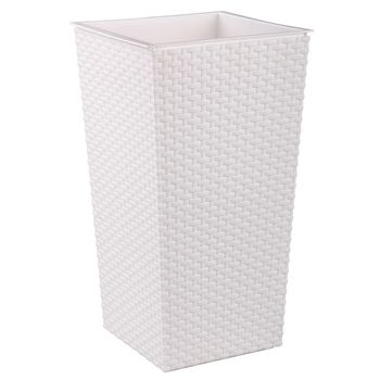 Кашпо напольное "Ротанг" со встав. (285*270*515мм.) М6826 белый