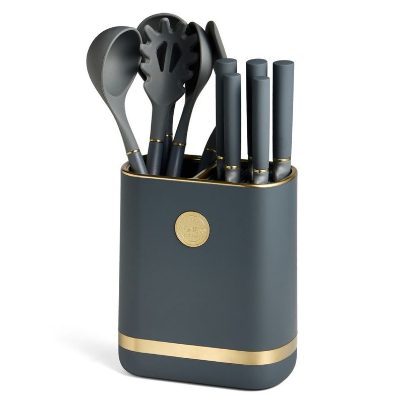 Набор ножей 671-222 11пр. (5 ножей, подставка, половник,лопатка,шумовка,ложка, ложка д/спагетти) ВД