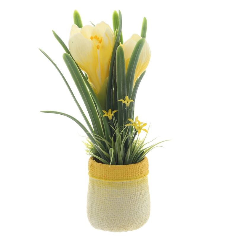 Цветок искусственный 815059 "Крокусы" в горшке h=22см (Р)