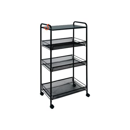 Этажерка 4ярусн. "Ладья 34КС" Э 357Ч (450*300*880мм) (Черный) (ЗМИ)
