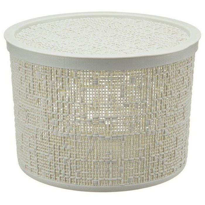 Коробка БЯЗЬ 4,5л. КН2329БР d22см. с крышк. (белый ротанг)