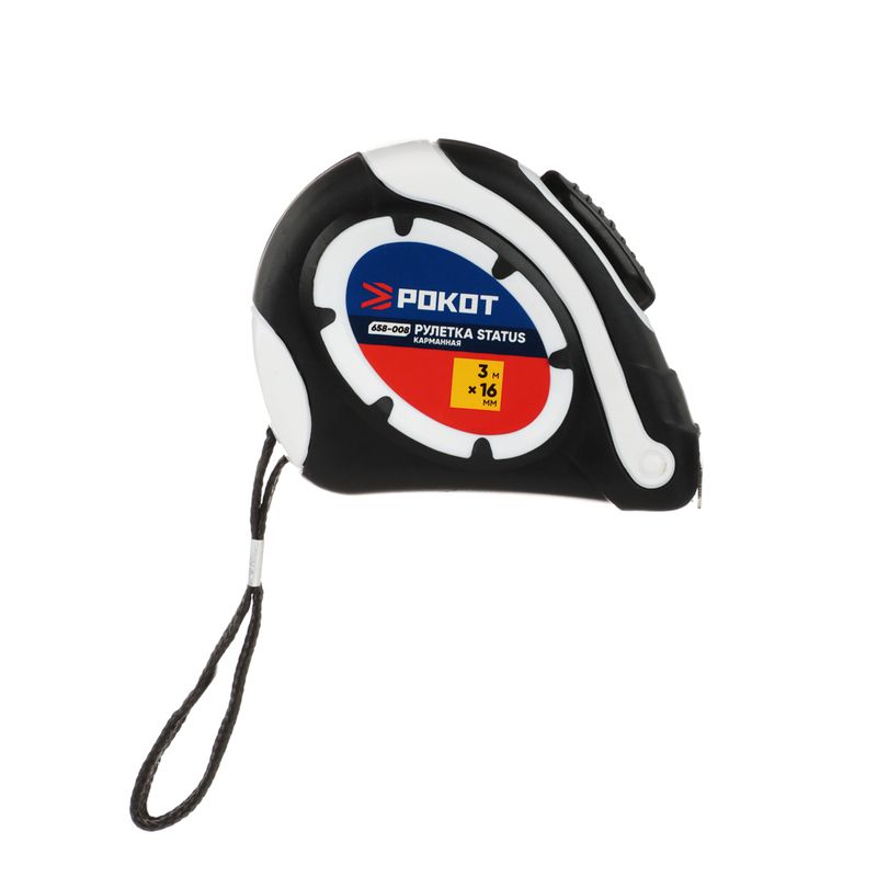 Рулетка  3м.*16мм. 658-008 STATUS автостоп РОКОТ