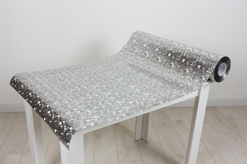 Покрытие д/стола Table Mat Камушки серебро (0,8*20м.) TD 142-A001 4982