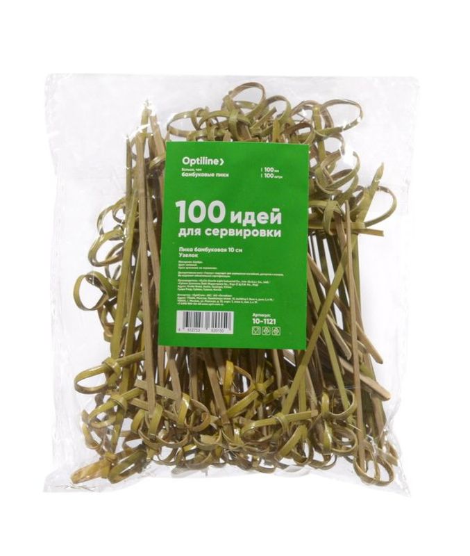 Пика (шпажка) 10-1121/10-0394 "Узелок" 10,0см. (100шт.) бамбук OPTILINE