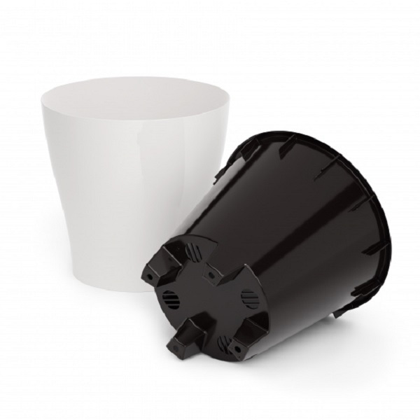 Горшок д/цв. "Лея"  10,0л. двойной (с автополивом) М8862 (белый)