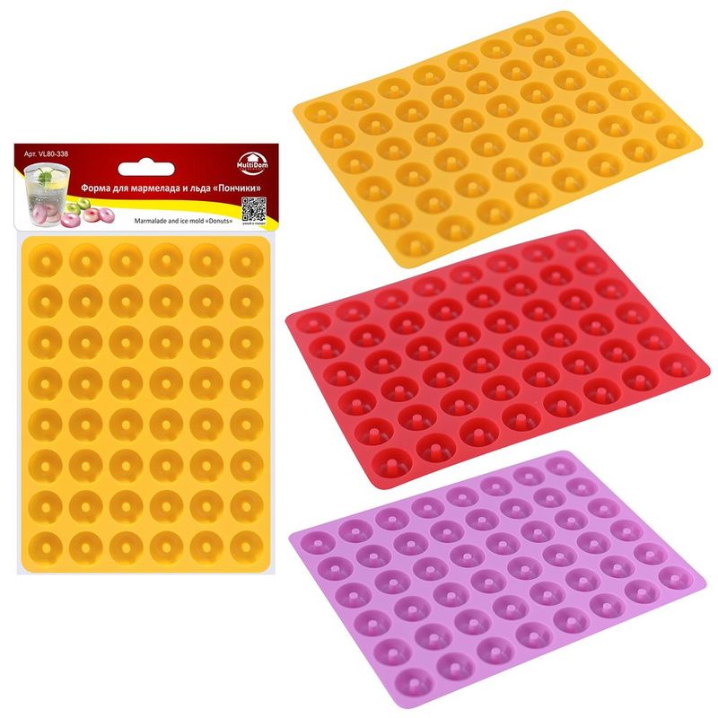Форма д/льда и мармелада силикон. VL80-338 "Пончики" Мд