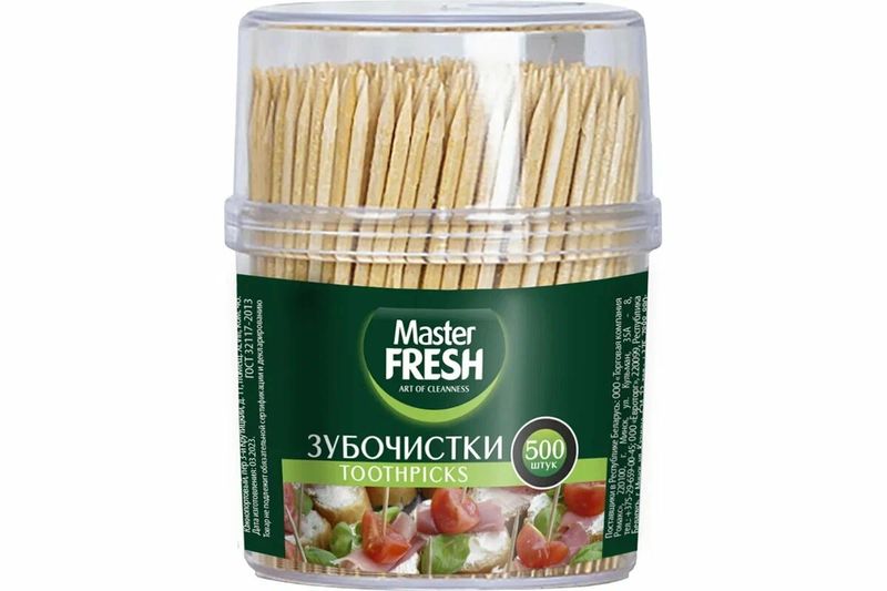 Зубочистки Master FRESH (500шт.) 7292/7397 (в банке) (Арвитекс)